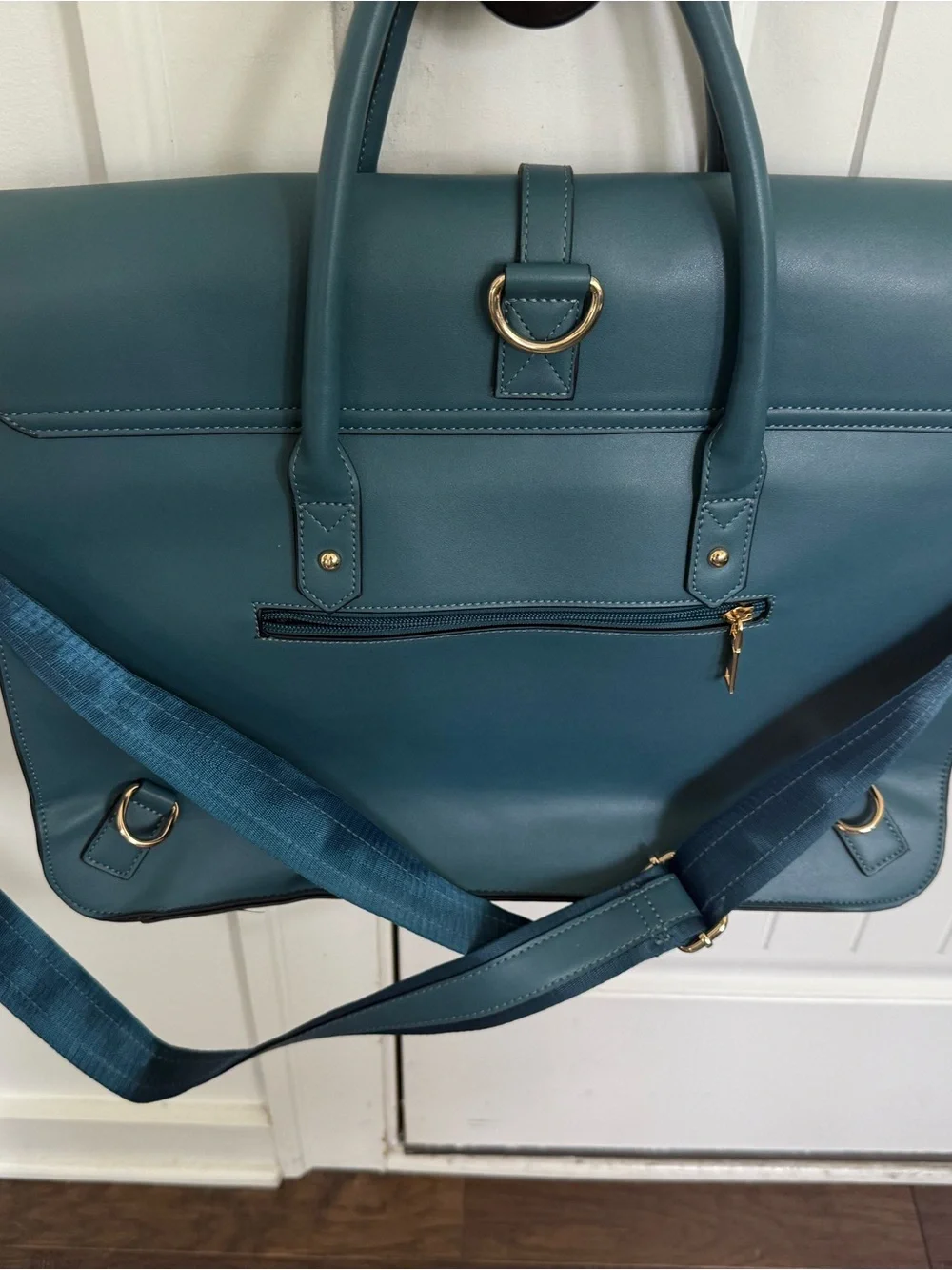Elegant Blue Bow-Accent Laptop Tote Bag